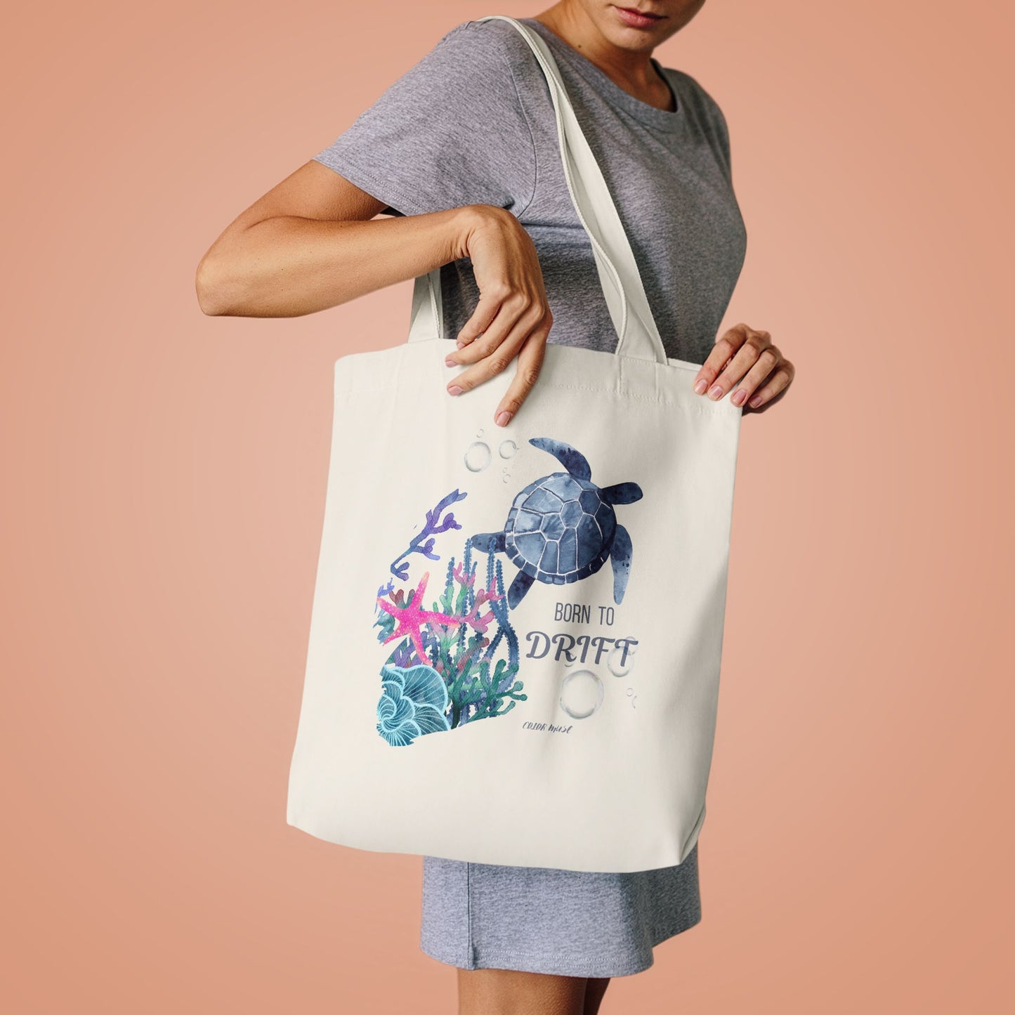 "Born to Drift" Canvas Beach Tote