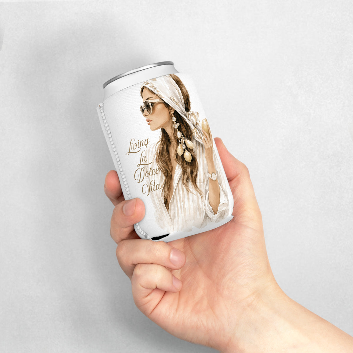 Can Cooler Sleeve - "Living La Dolce Vita"