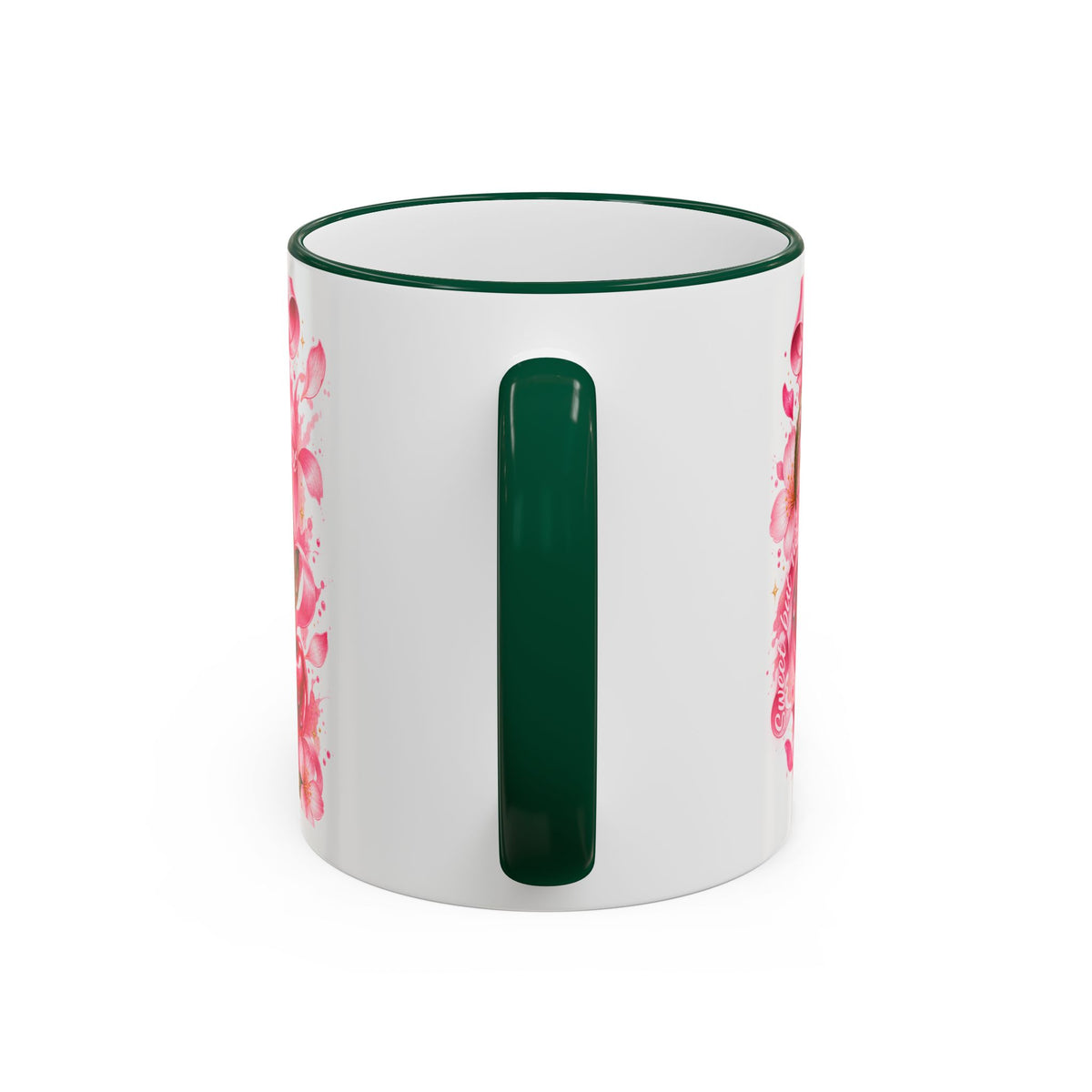 Floral Watercolor Blossom Accent Rim Mug (11oz & 15oz)