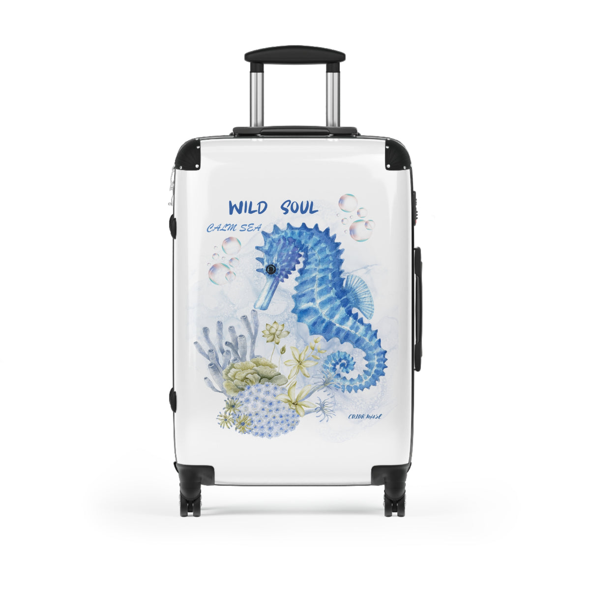 Seahorse Beach Suitcase – 'Be Wild Like the Sea' Waterproof Carry-On