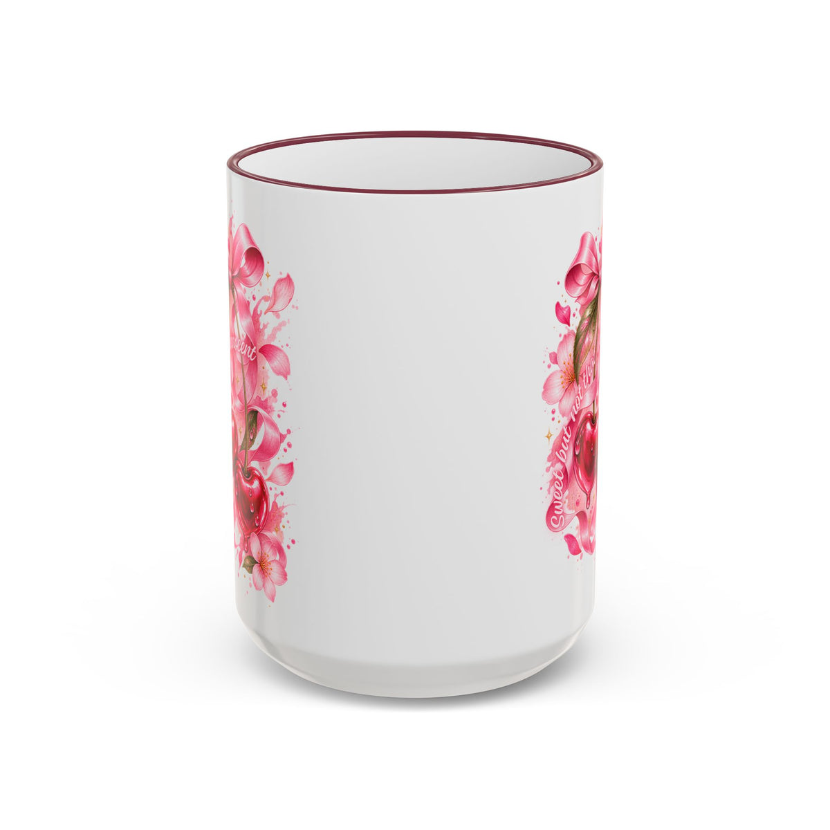 Floral Watercolor Blossom Accent Rim Mug (11oz & 15oz)