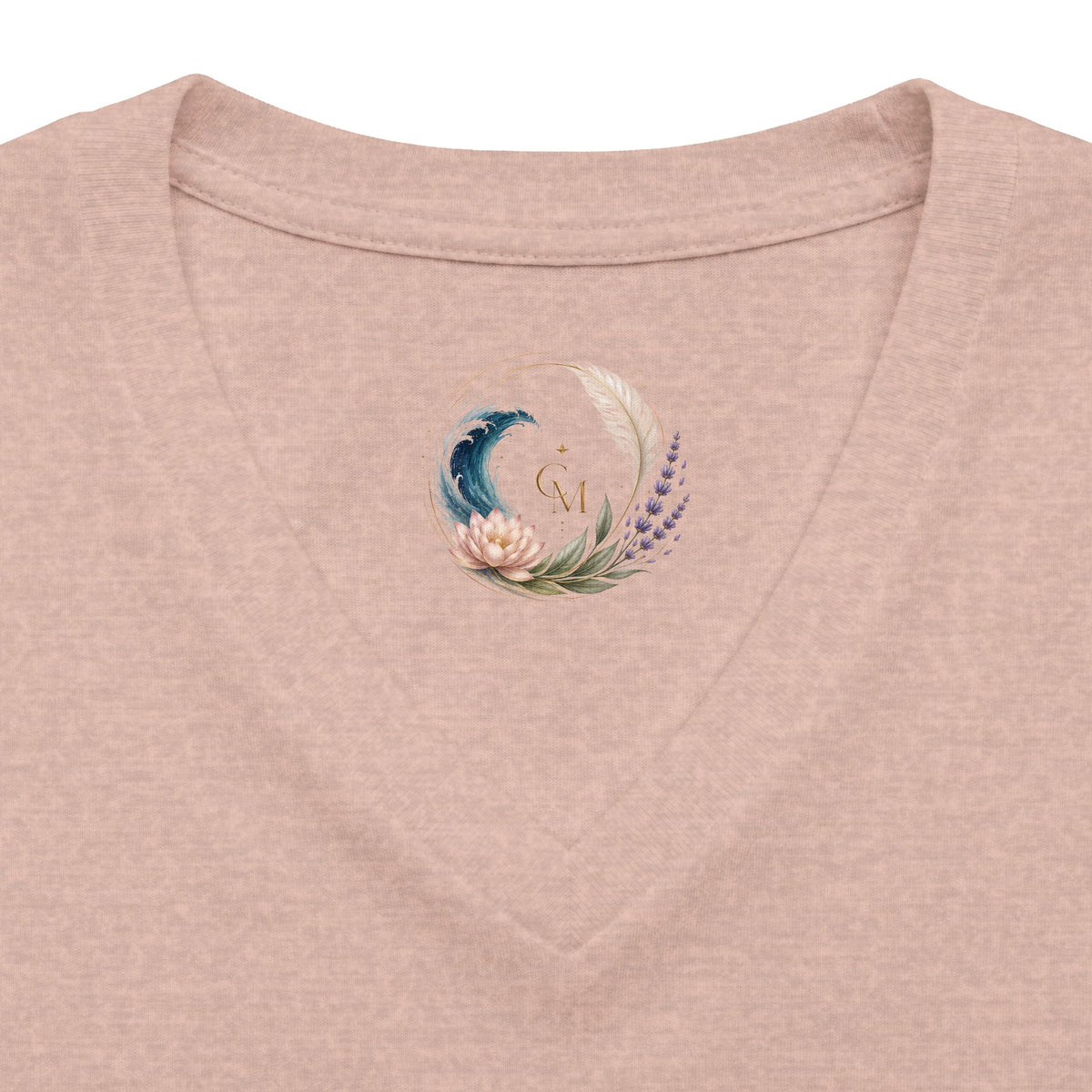 Women's V-Neck Tee — Peaceful Spirit Lotus Goddess Graphic