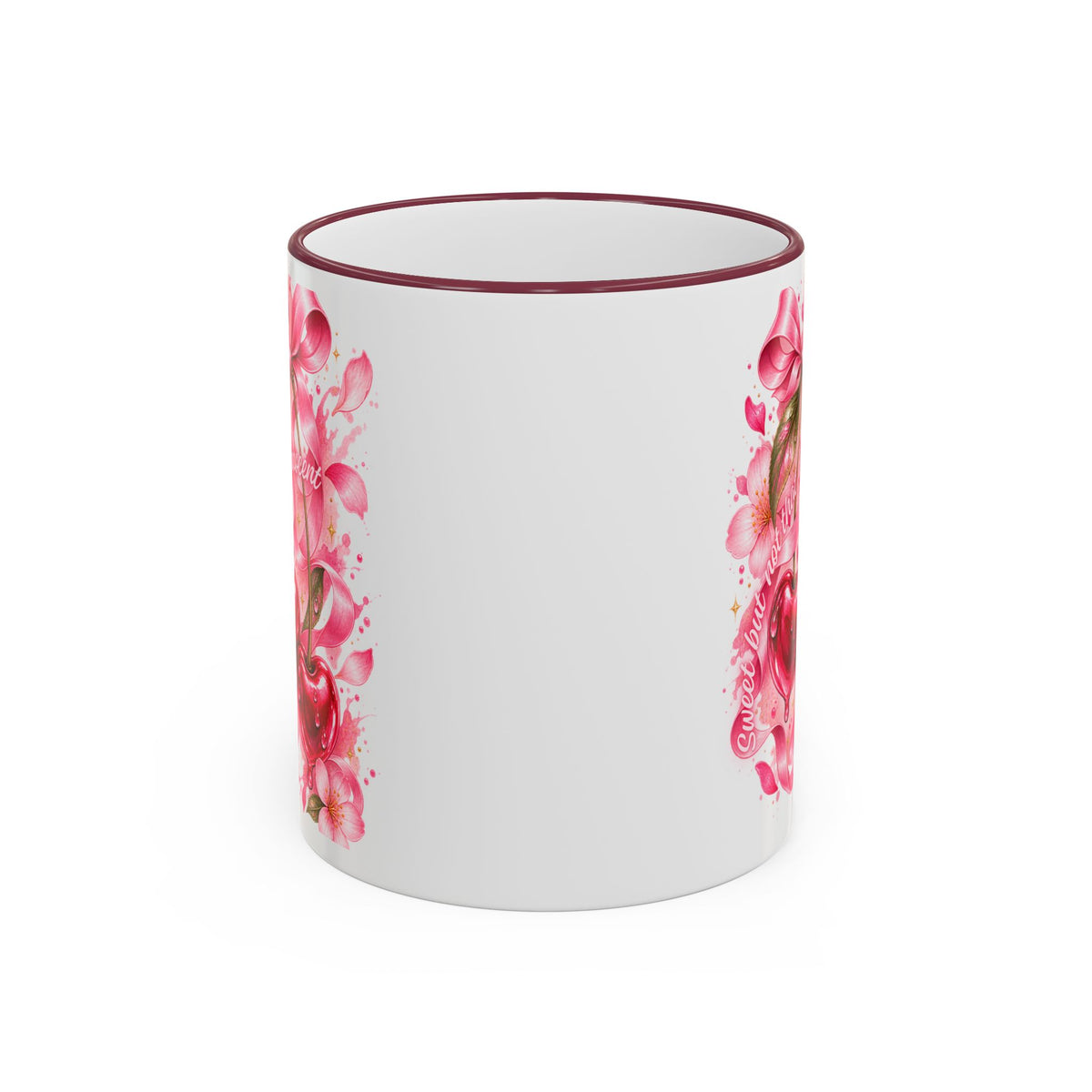 Floral Watercolor Blossom Accent Rim Mug (11oz & 15oz)