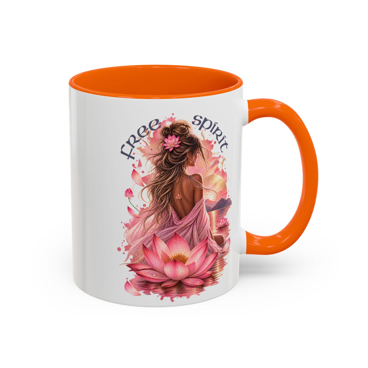 Free Spirit Floral Accent Coffee Mug – Lotus Boho 11/15oz