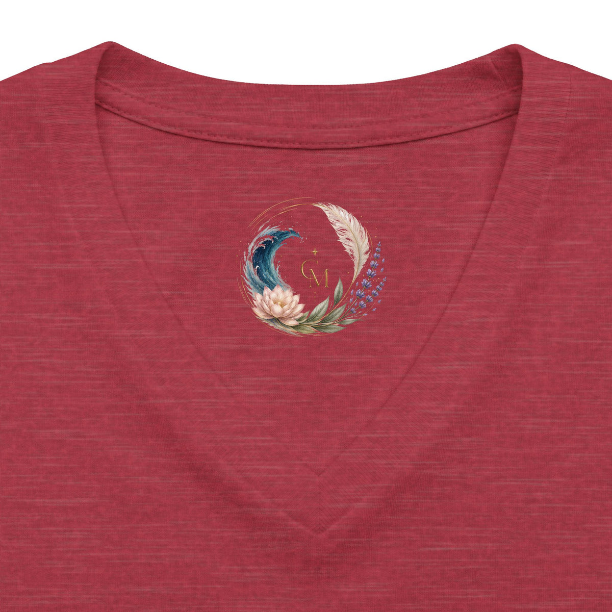 Women's V-Neck Tee — Peaceful Spirit Lotus Goddess Graphic