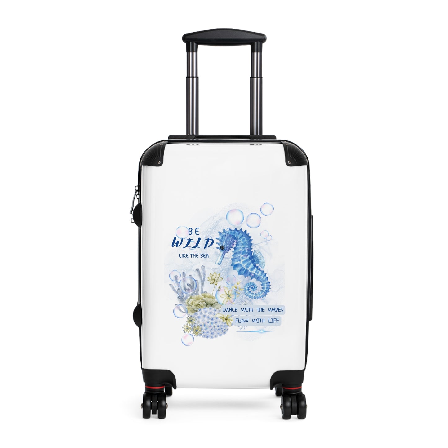 Seahorse Beach Suitcase – 'Be Wild Like the Sea' Waterproof Carry-On