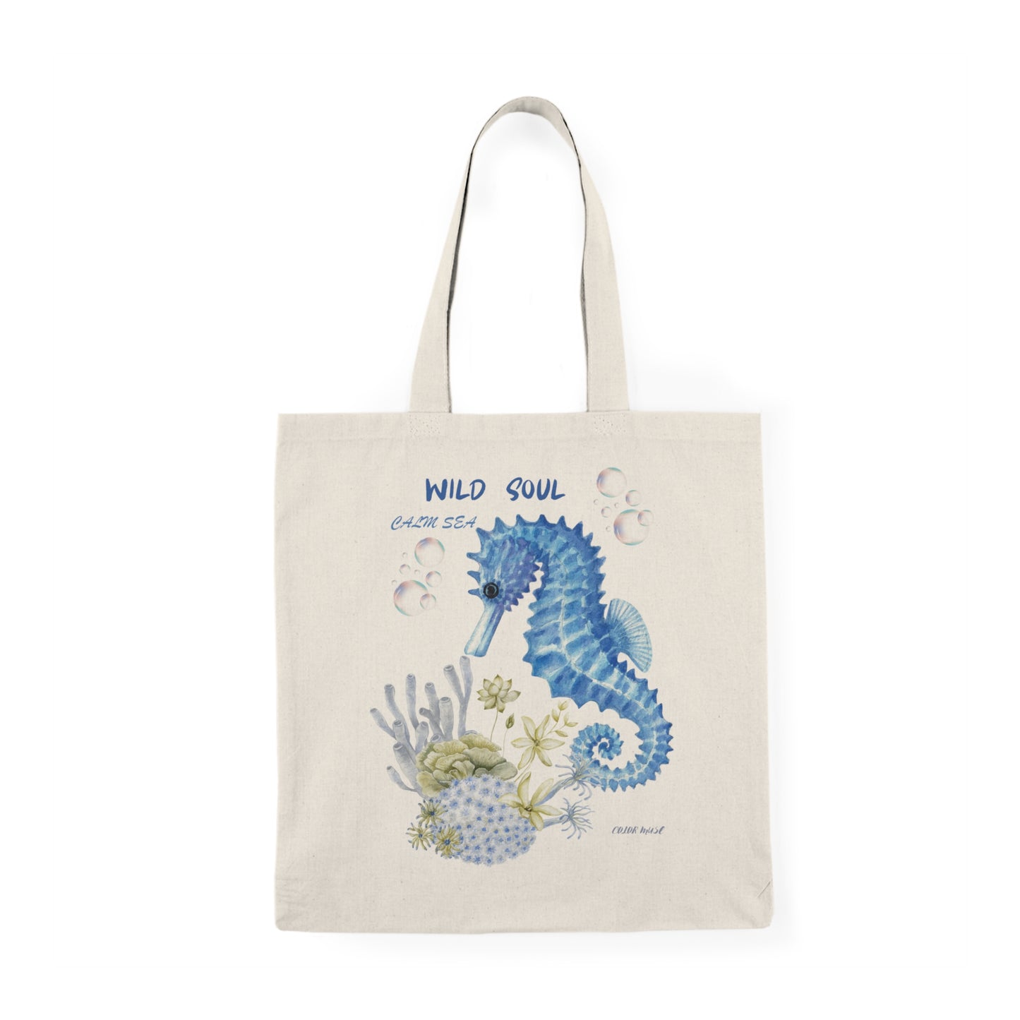 Seahorse Natural Tote Bag – Beachy Reusable Tote