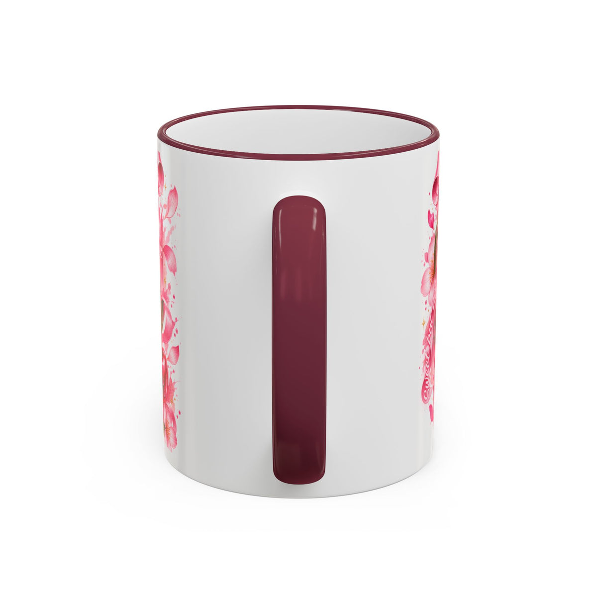 Floral Watercolor Blossom Accent Rim Mug (11oz & 15oz)