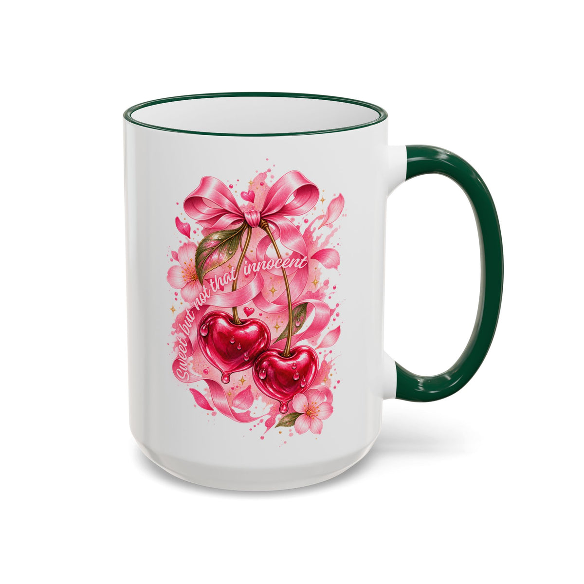 Floral Watercolor Blossom Accent Rim Mug (11oz & 15oz)
