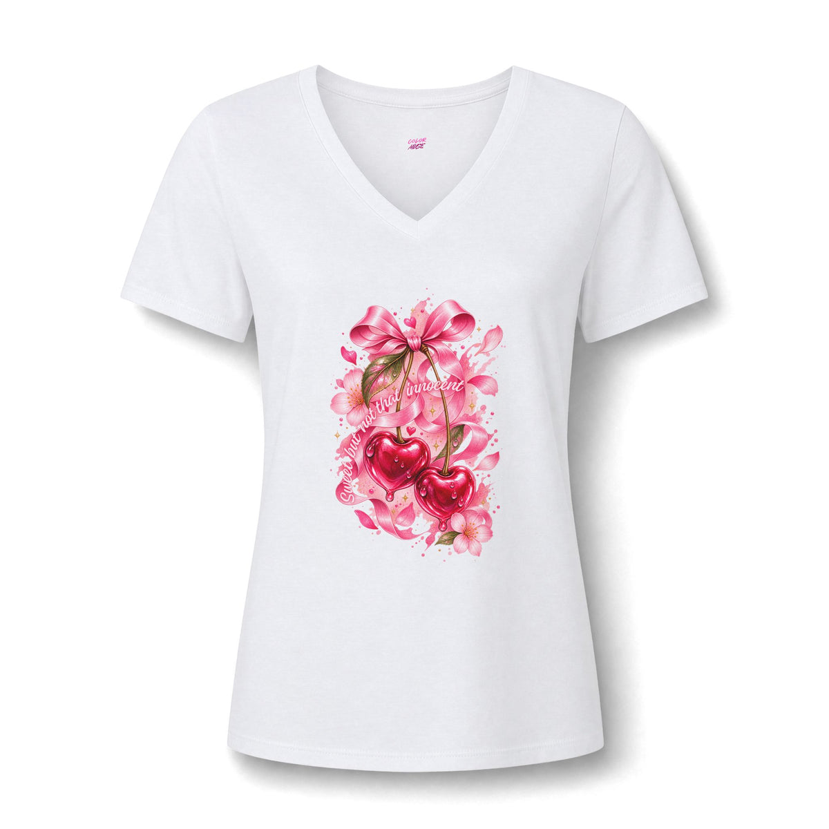 Pink mood cherry - V-Neck Tee