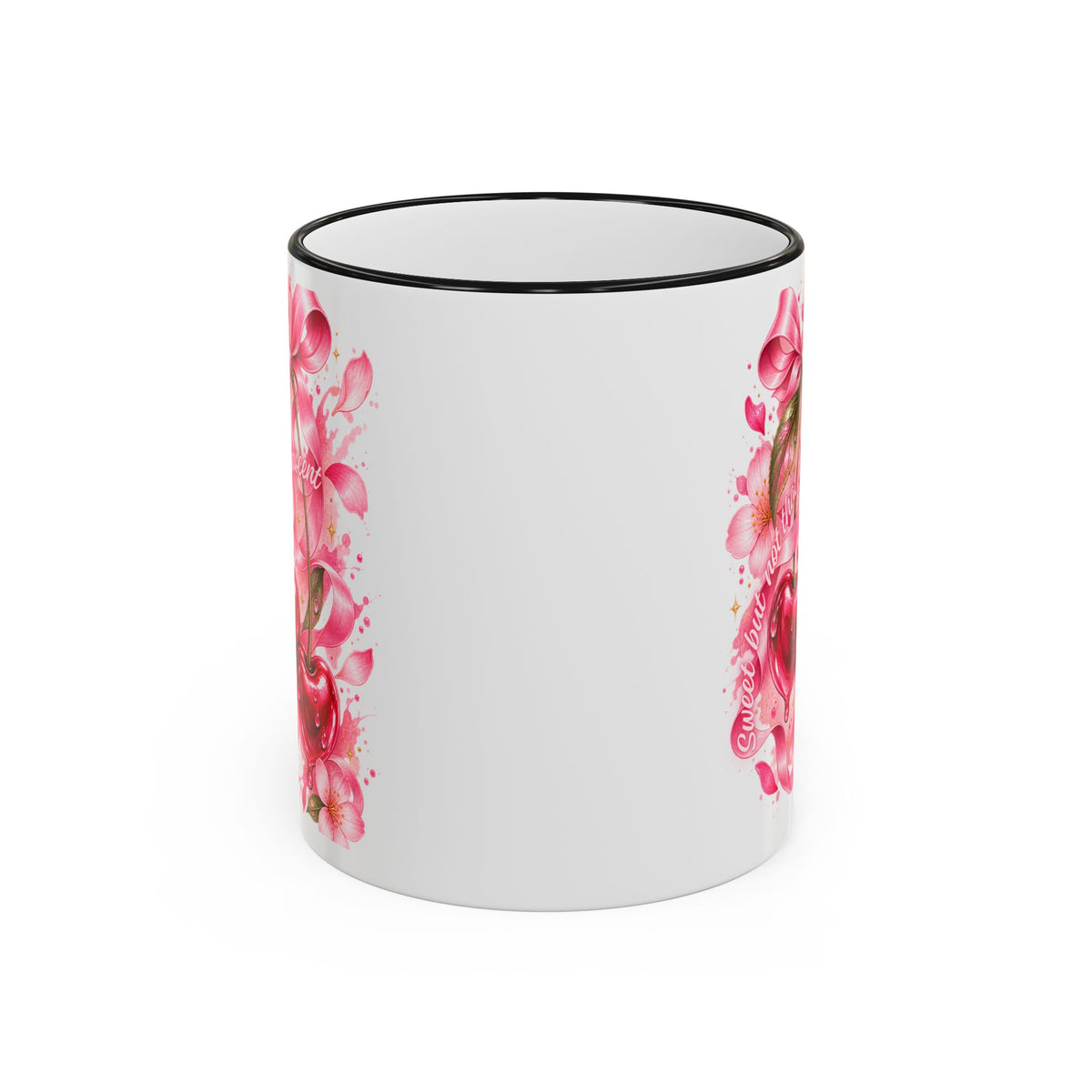 Floral Watercolor Blossom Accent Rim Mug (11oz & 15oz)