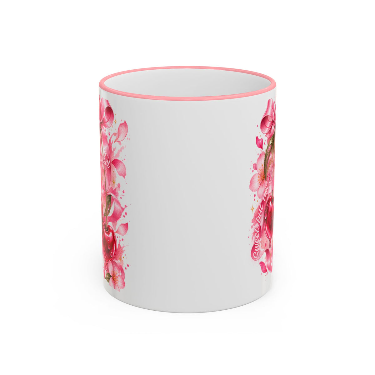 Floral Watercolor Blossom Accent Rim Mug (11oz & 15oz)