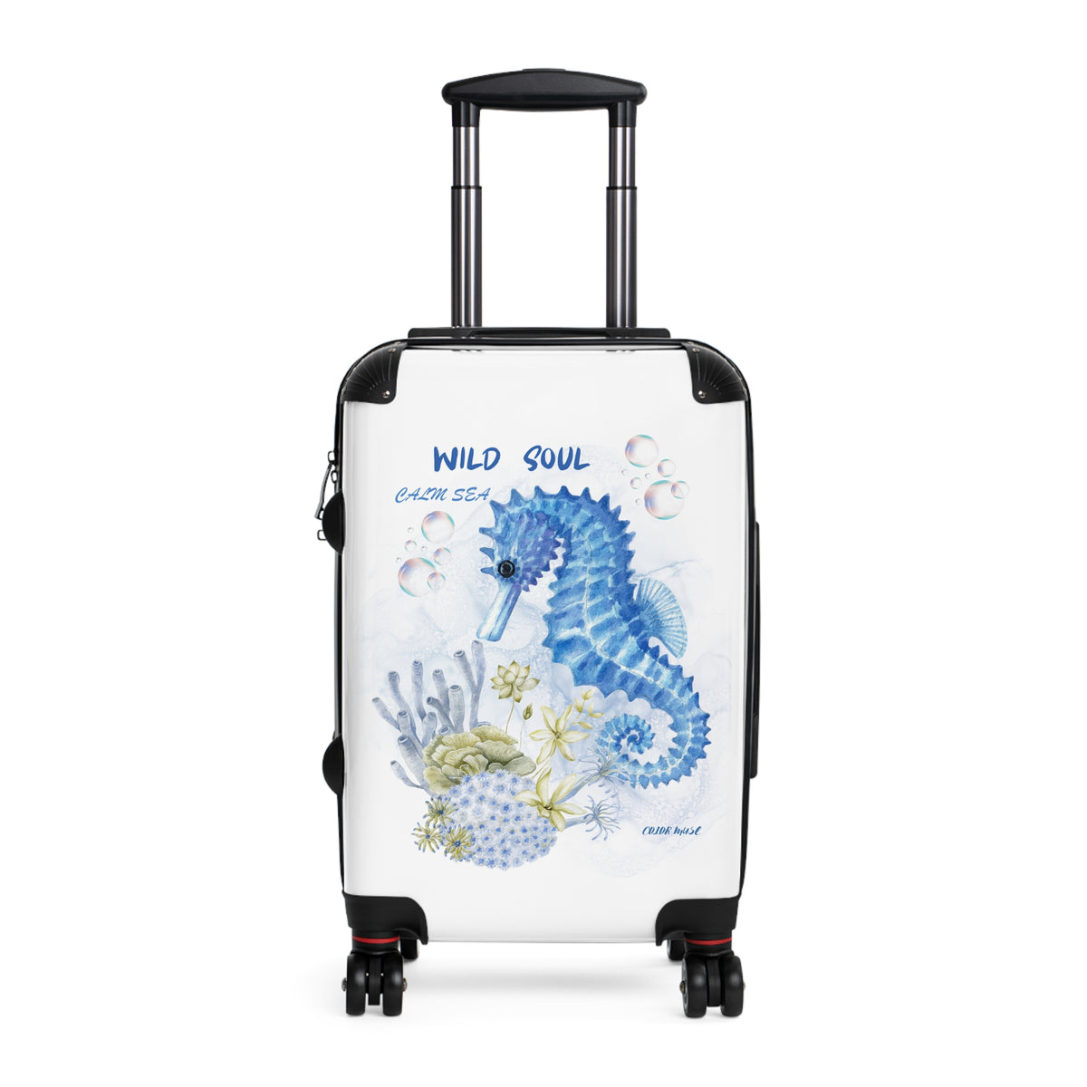 Seahorse Beach Suitcase – 'Be Wild Like the Sea' Waterproof Carry-On
