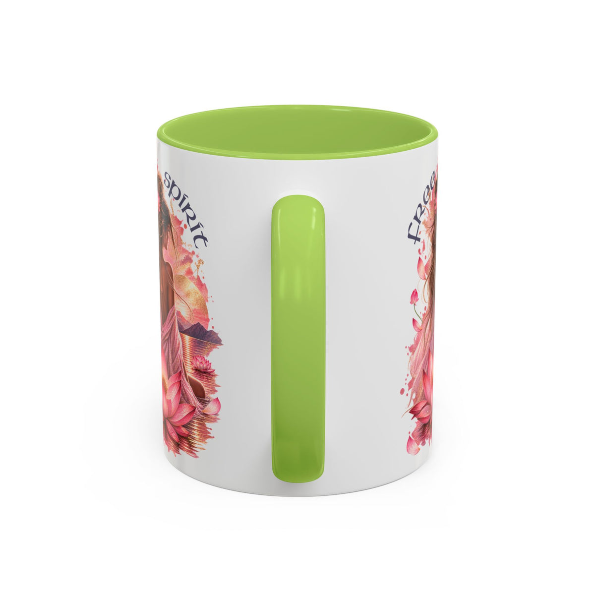 Free Spirit Floral Accent Coffee Mug – Lotus Boho 11/15oz