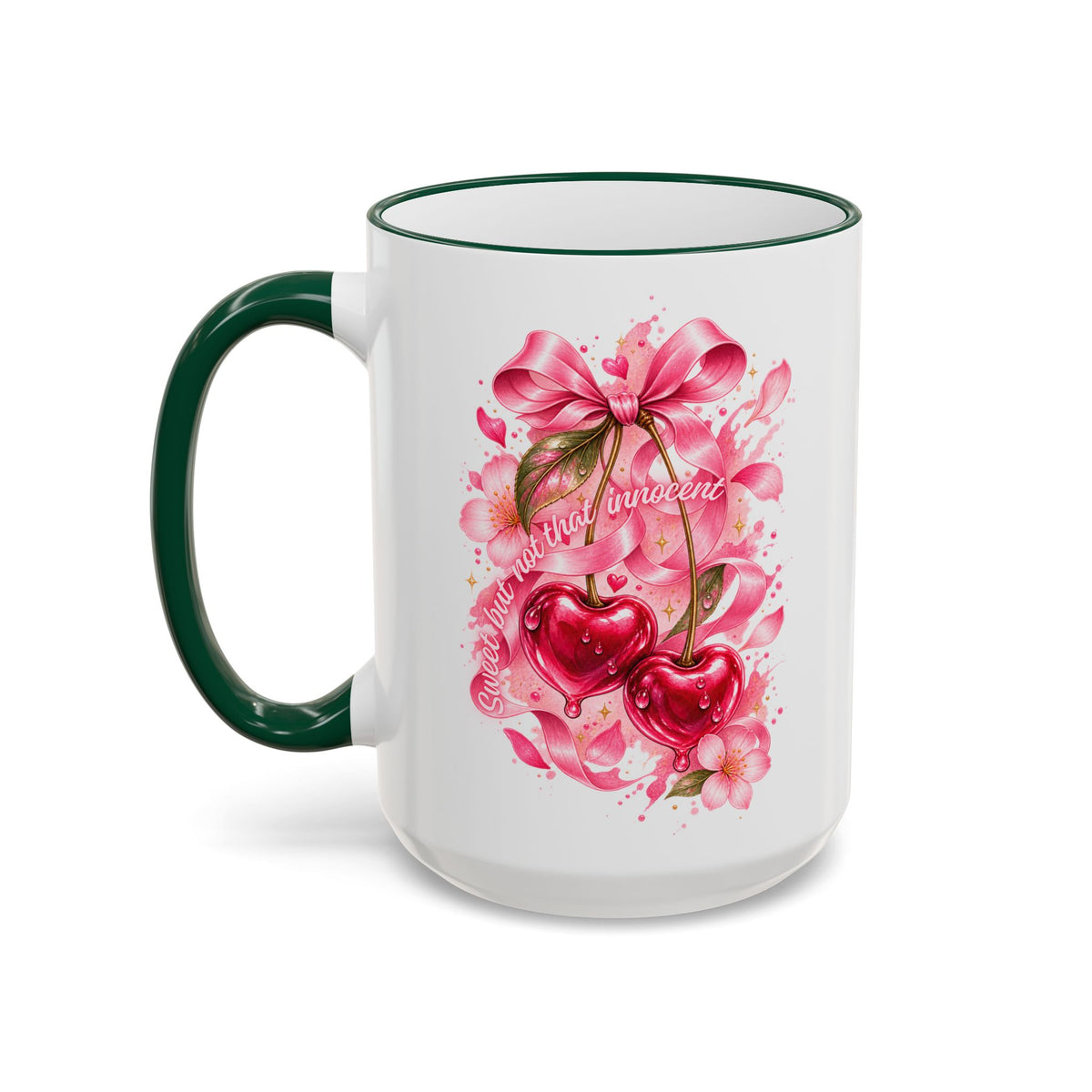Floral Watercolor Blossom Accent Rim Mug (11oz & 15oz)