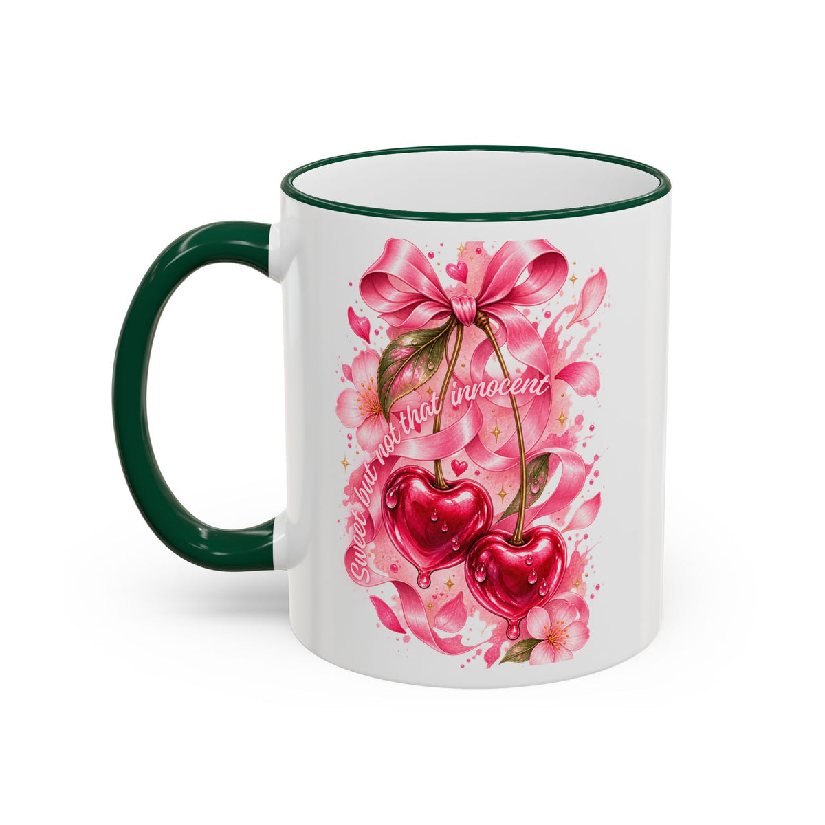 Floral Watercolor Blossom Accent Rim Mug (11oz & 15oz)