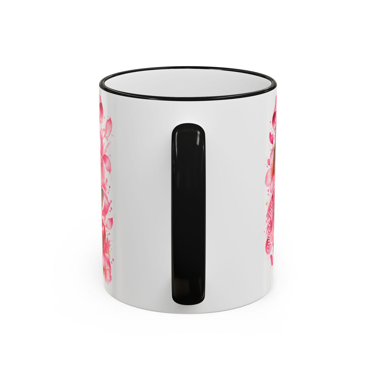 Floral Watercolor Blossom Accent Rim Mug (11oz & 15oz)