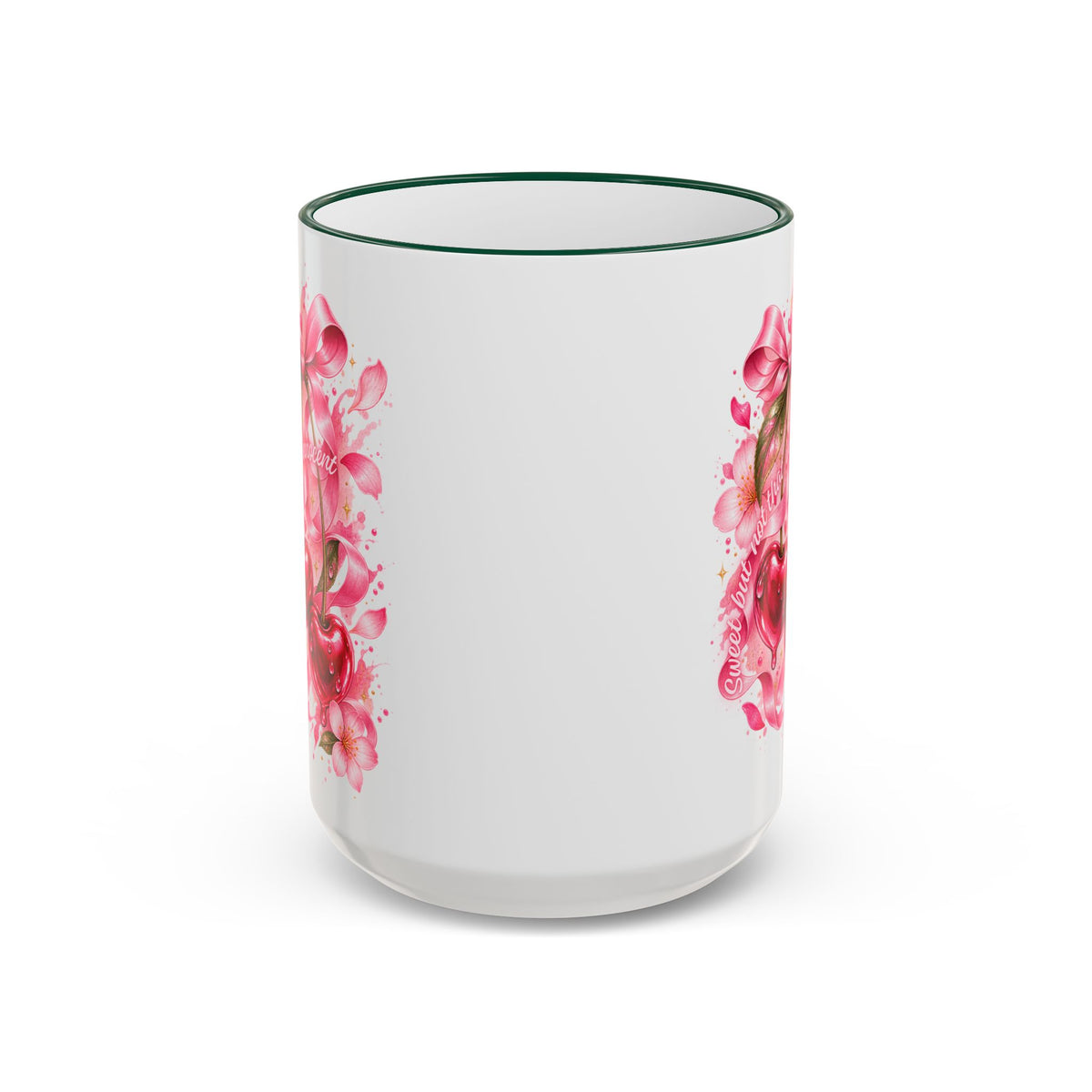 Floral Watercolor Blossom Accent Rim Mug (11oz & 15oz)