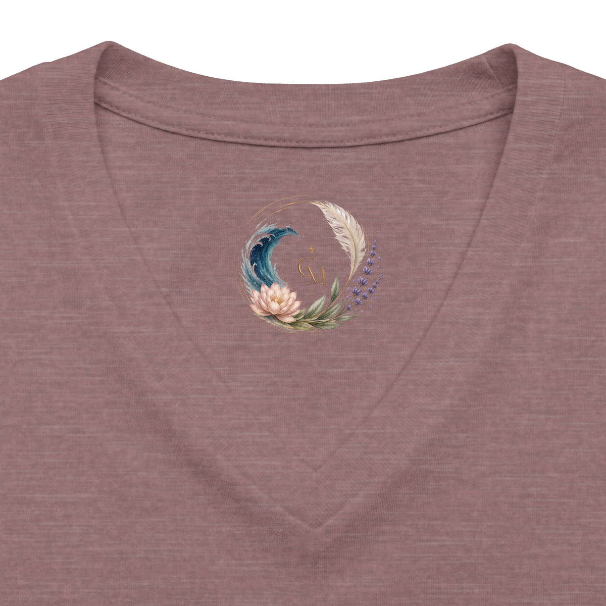 Women's V-Neck Tee — Peaceful Spirit Lotus Goddess Graphic