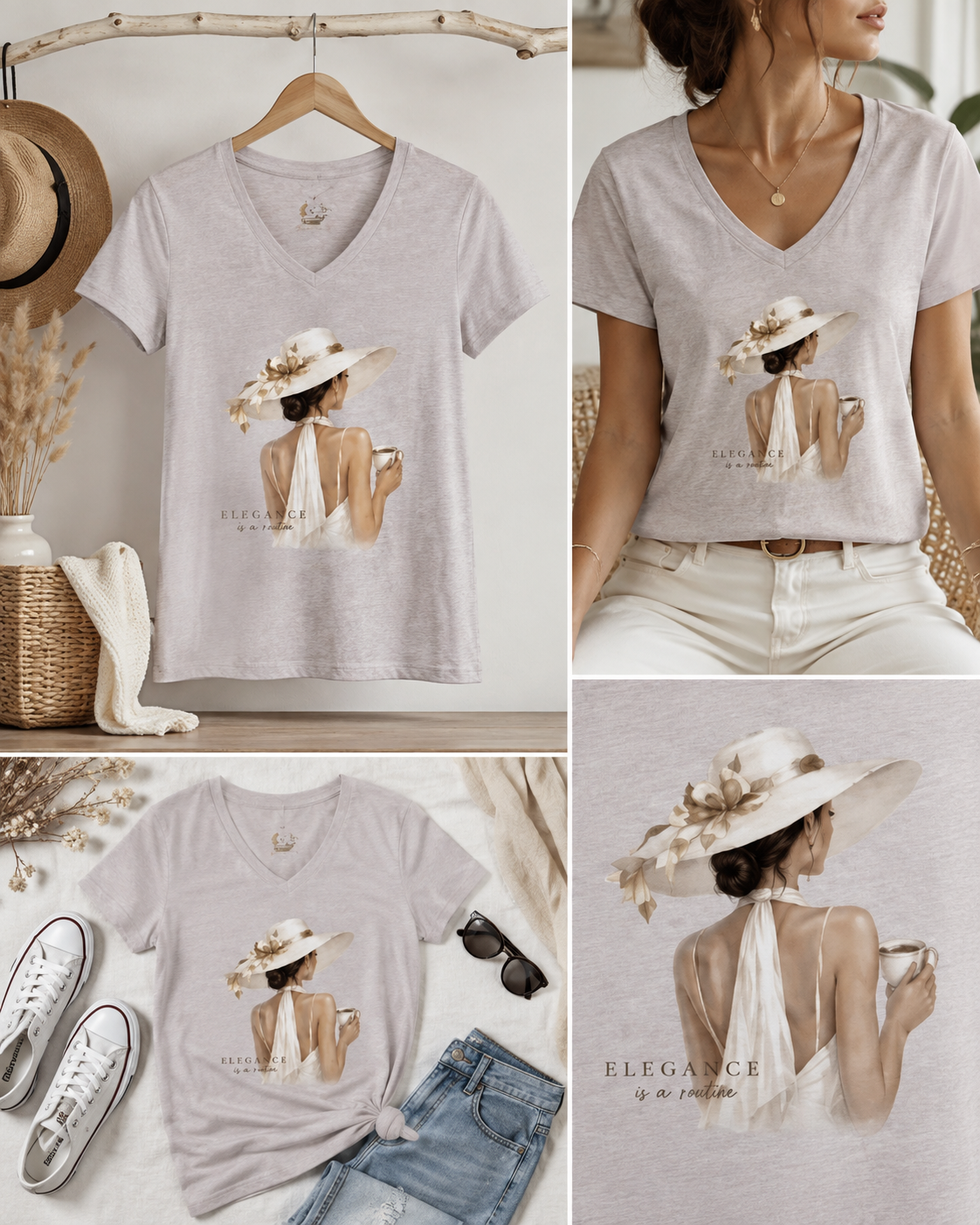 Women's Relaxed Heather CVC V-Neck Tee