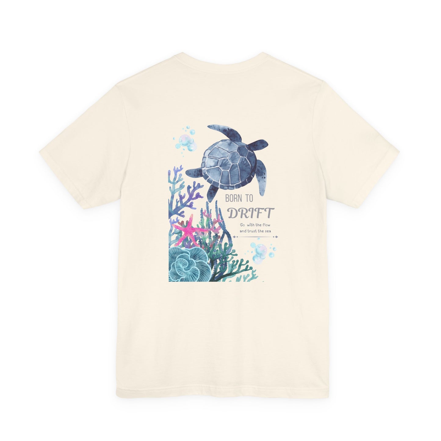 Sea Turtle Graphic Tee – "Born to Drift" Ocean Vibes T‑Shirt