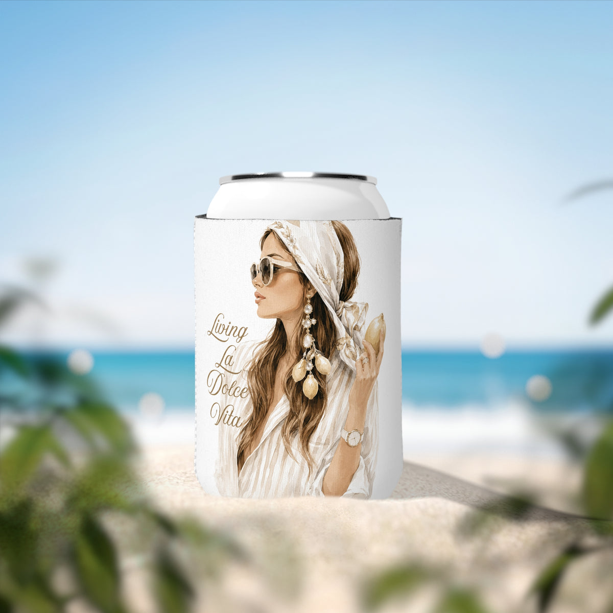 Can Cooler Sleeve - "Living La Dolce Vita"