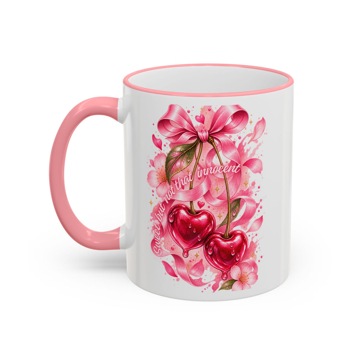 Floral Watercolor Blossom Accent Rim Mug (11oz & 15oz)