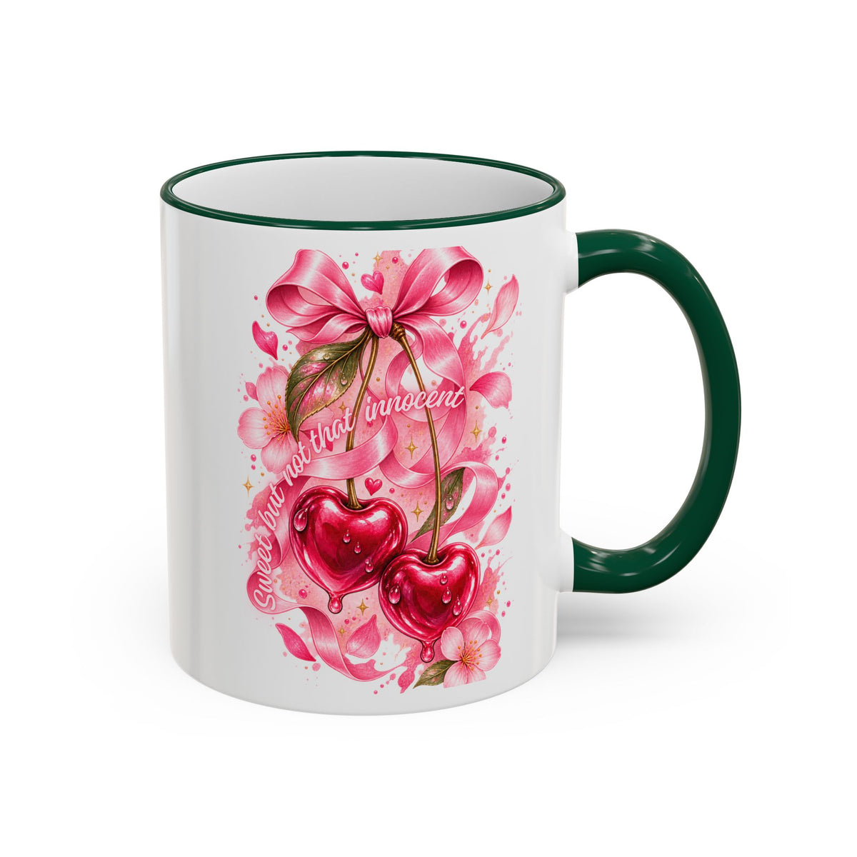 Floral Watercolor Blossom Accent Rim Mug (11oz & 15oz)
