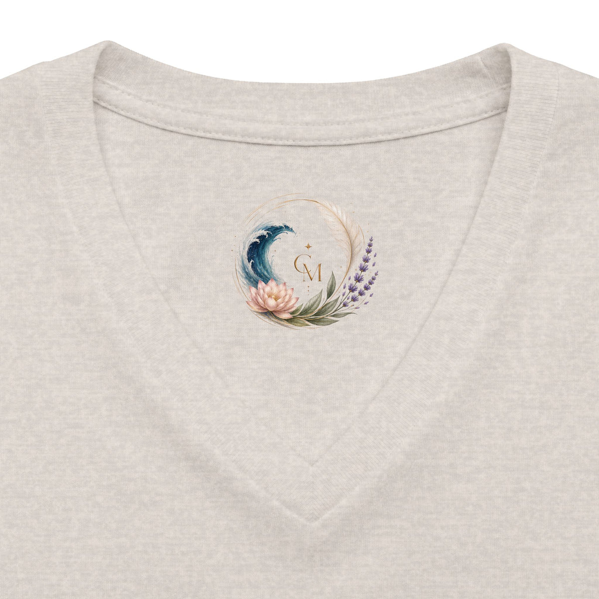 Women's V-Neck Tee — Peaceful Spirit Lotus Goddess Graphic