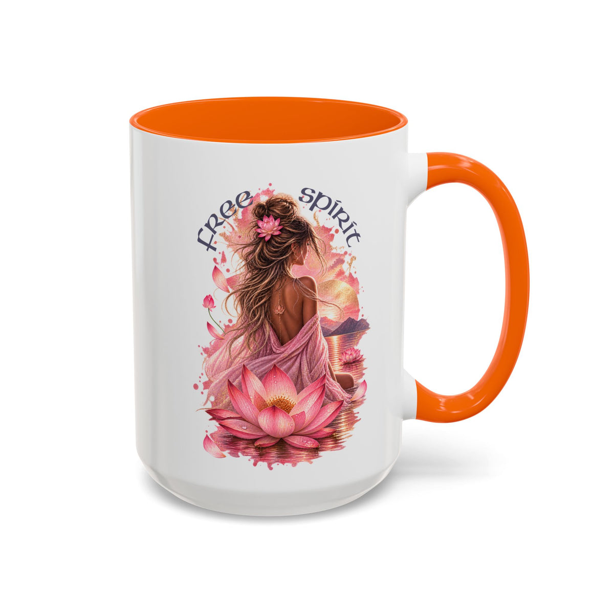 Free Spirit Floral Accent Coffee Mug – Lotus Boho 11/15oz