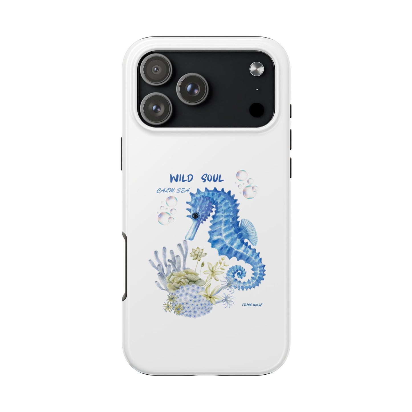 Seahorse 'Wild Soul' Tough Phone Case — Blue Ocean Protective Cover