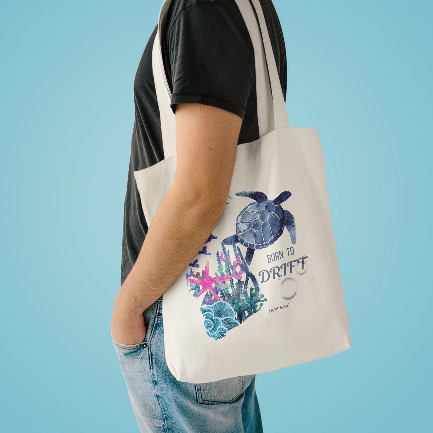 "Born to Drift" Canvas Beach Tote