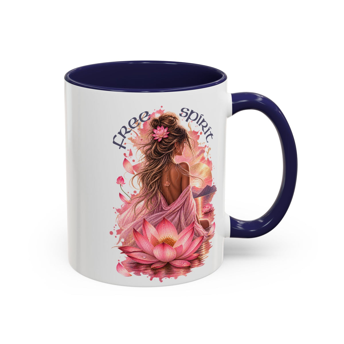 Free Spirit Floral Accent Coffee Mug – Lotus Boho 11/15oz