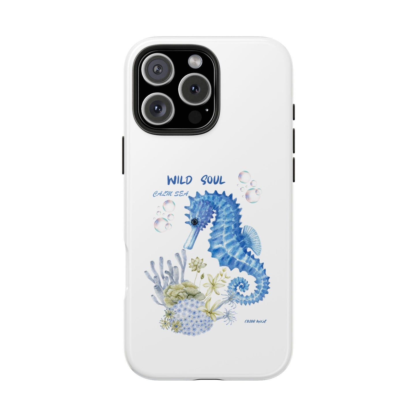 Seahorse 'Wild Soul' Tough Phone Case — Blue Ocean Protective Cover