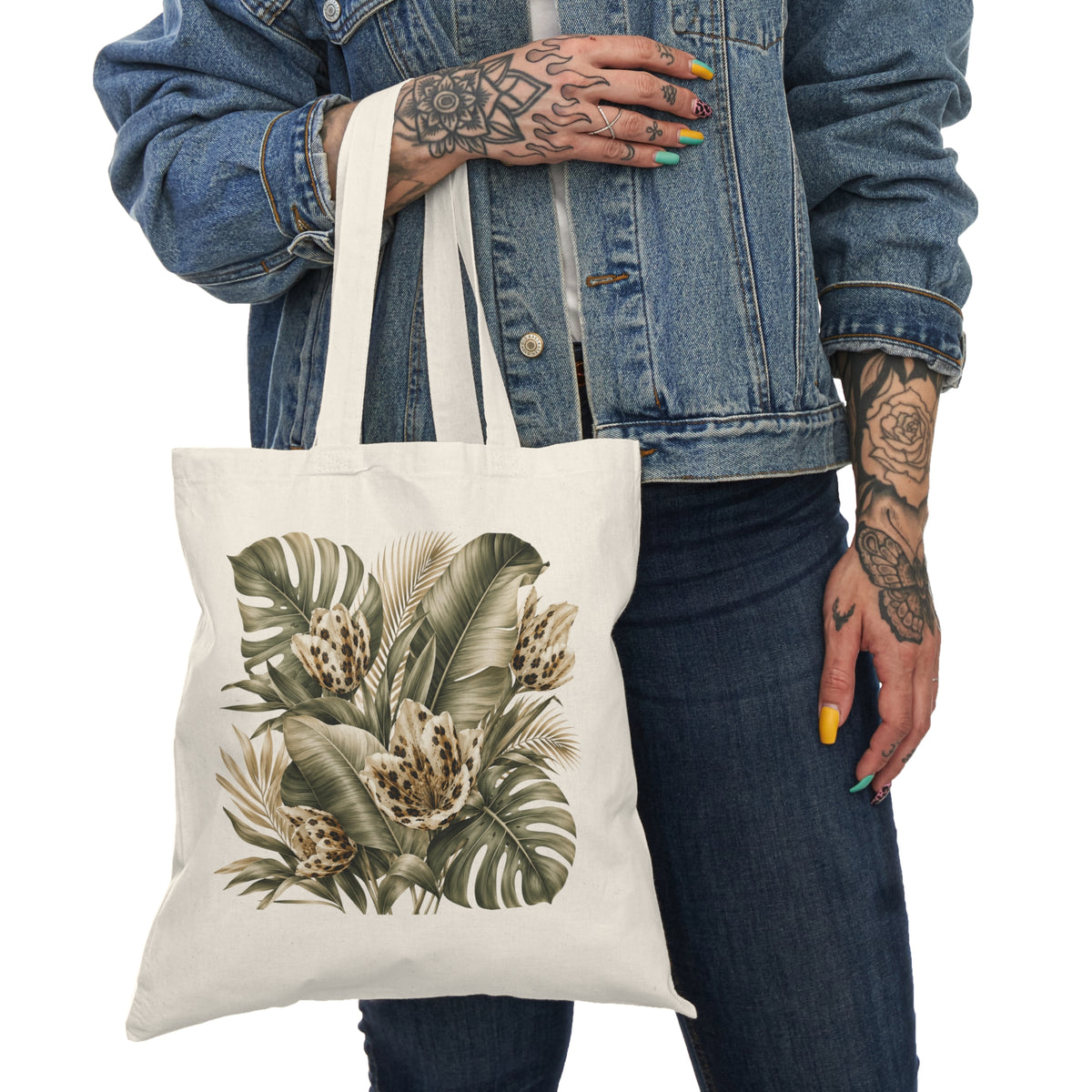 Tropical Tulip Print Tote Bag