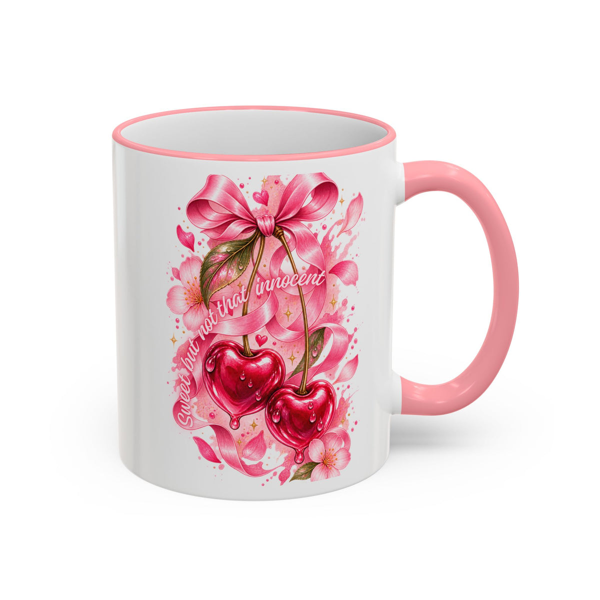 Floral Watercolor Blossom Accent Rim Mug (11oz & 15oz)