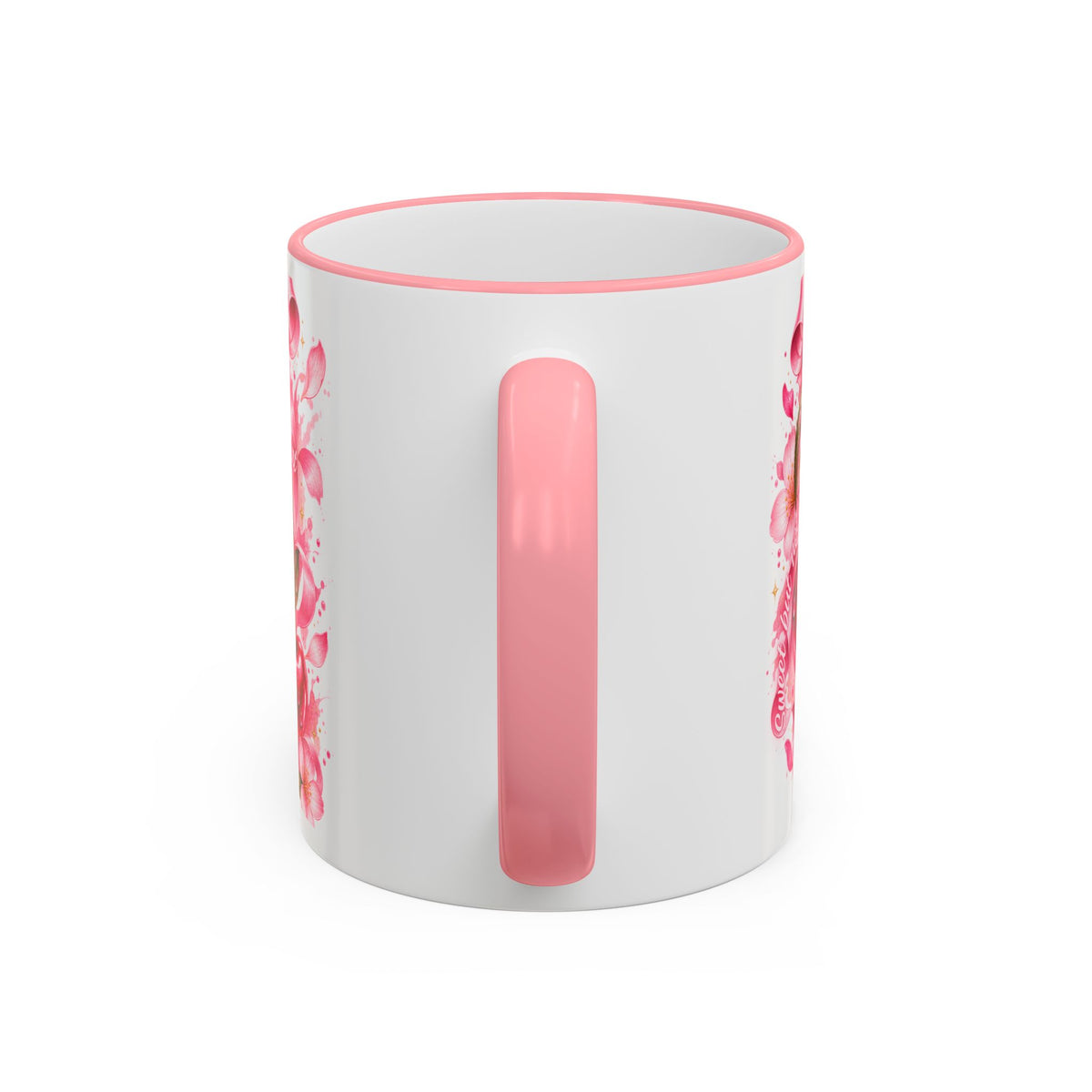 Floral Watercolor Blossom Accent Rim Mug (11oz & 15oz)